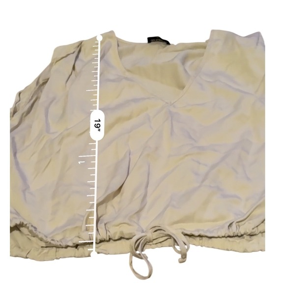 LNA Rayden Tank Women's Medium Bone V Neck Casual Drawstring Top Chic - Picture 8 of 8